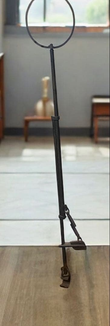 骨董　アンティーク★佐賀の古民家にあった鉄製自在鉤　長さ118-188センチ