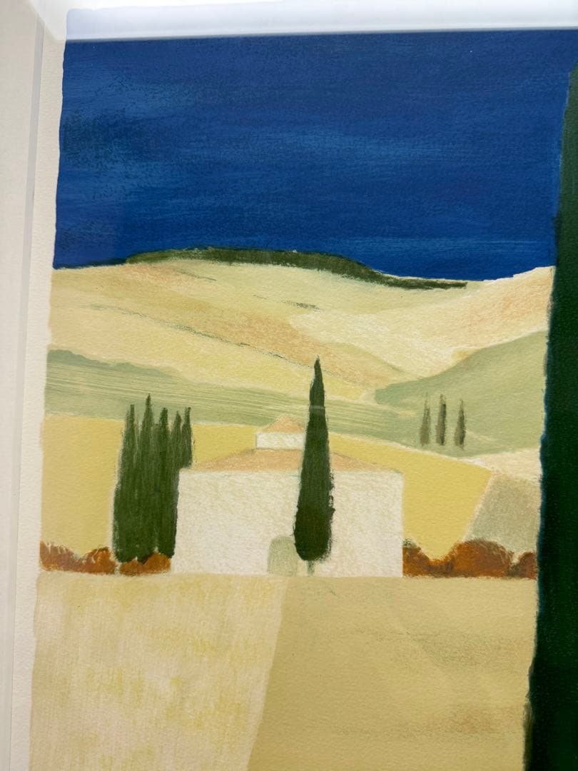 ベルナール・カトラン   「アレッツオ近郊」 リトグラフ　直サイン、ナンバーあり