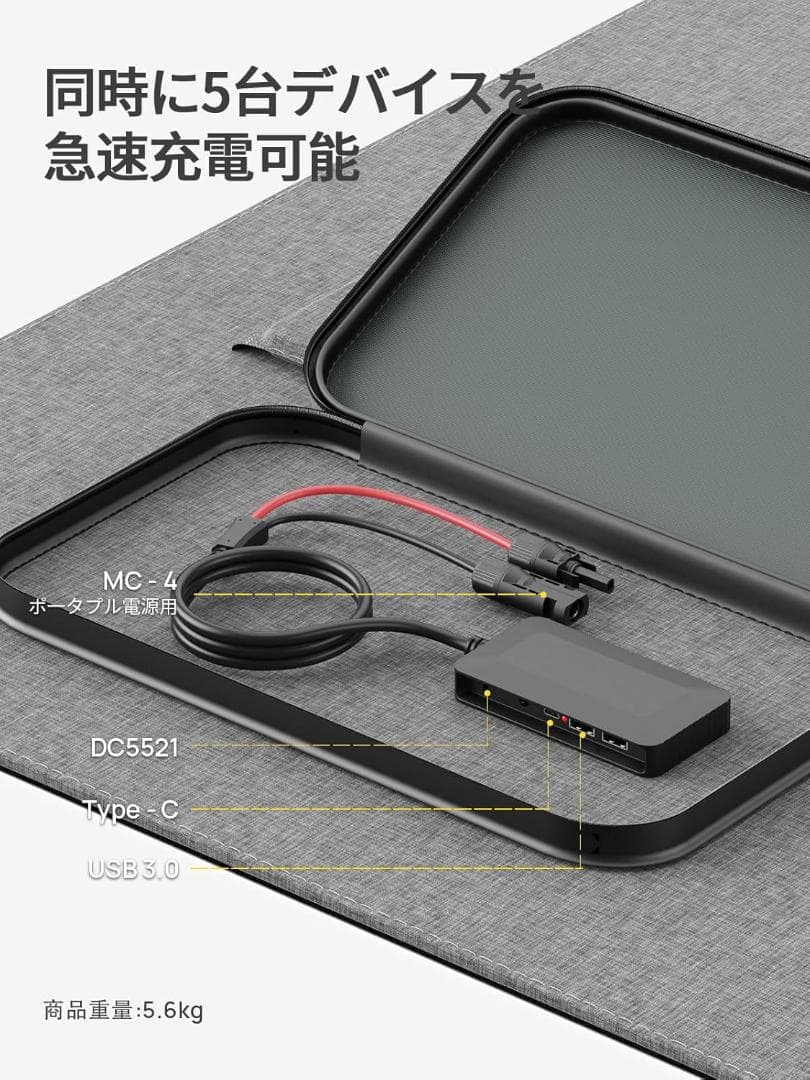 ソーラーパネル 200W ソーラーチャージャー 折り畳み式 太陽光パネル