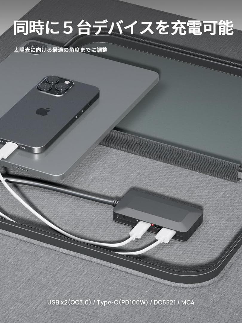 ソーラーパネル 200W ソーラーチャージャー 折り畳み式 太陽光パネル