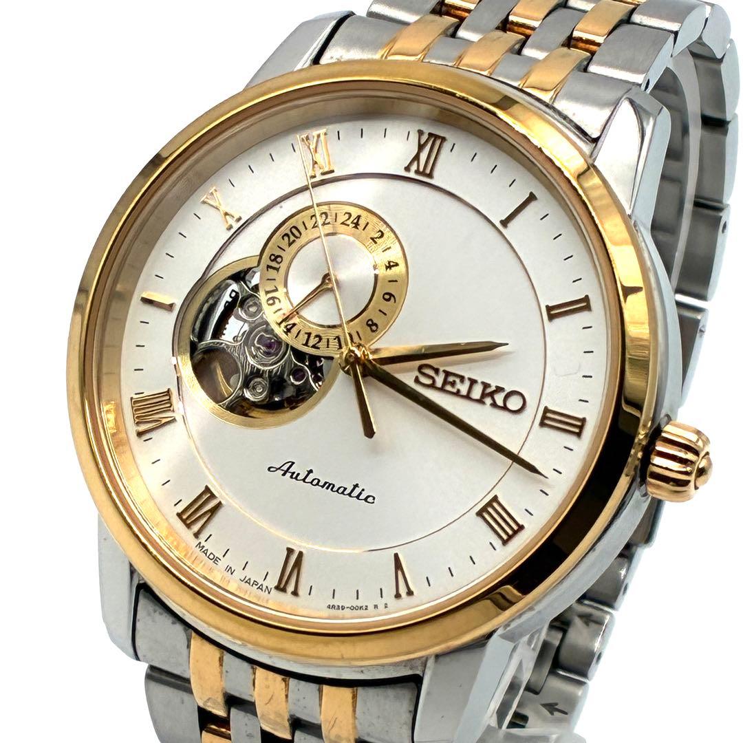 未使用級 セイコー メンズ 腕時計 プレサージュ 裏スケ オートマチック 稼動品