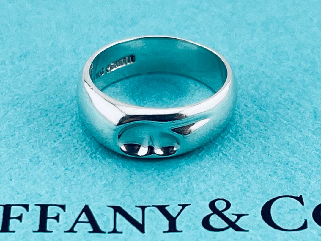 h965 ティファニー　カーブド　ハート　リング　シルバー　925 約8.5号