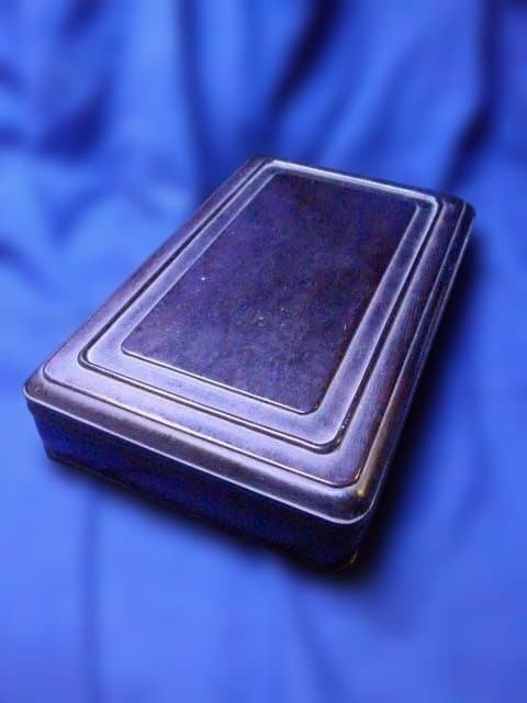 とても硬い唐木の文箱、硯箱 四方箱 古玩 書道 時代 紫檀 文房