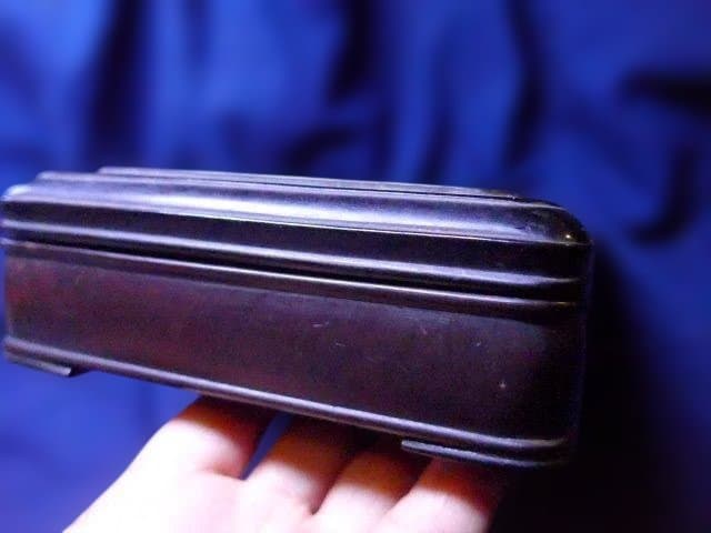 とても硬い唐木の文箱、硯箱 四方箱 古玩 書道 時代 紫檀 文房