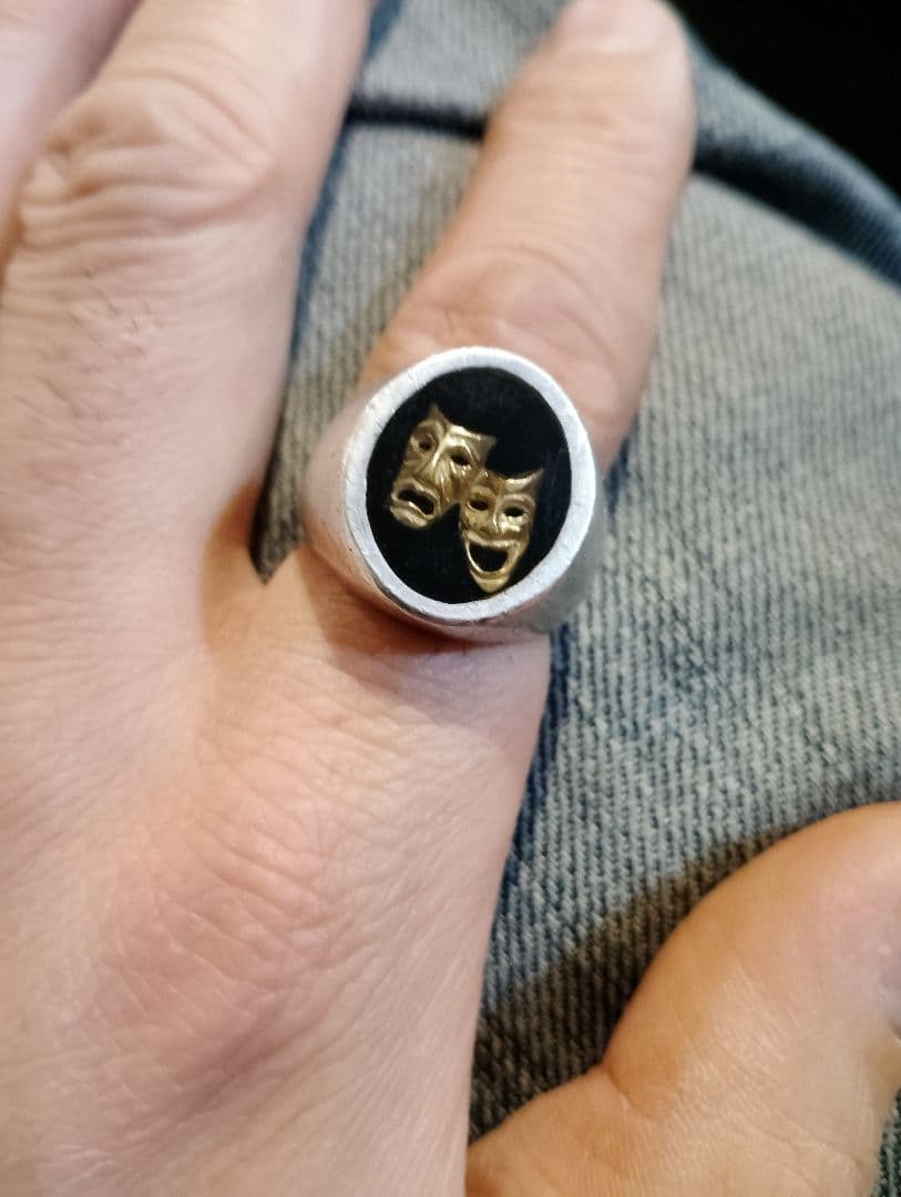 プ*ル様 銀無垢　廃盤品DRY BONES Two Face K18 リング無垢