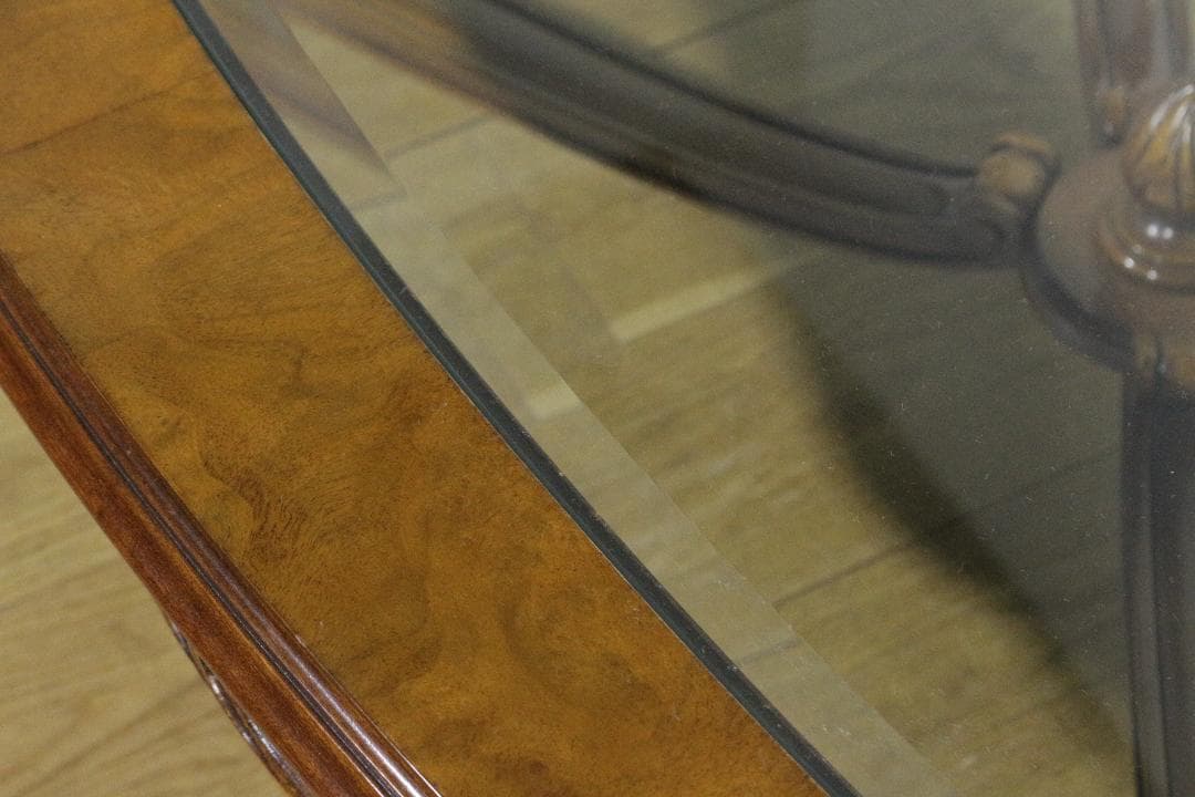 KARGES FUNITURE★木製センターテーブル★ガラス天板★ネコ脚★