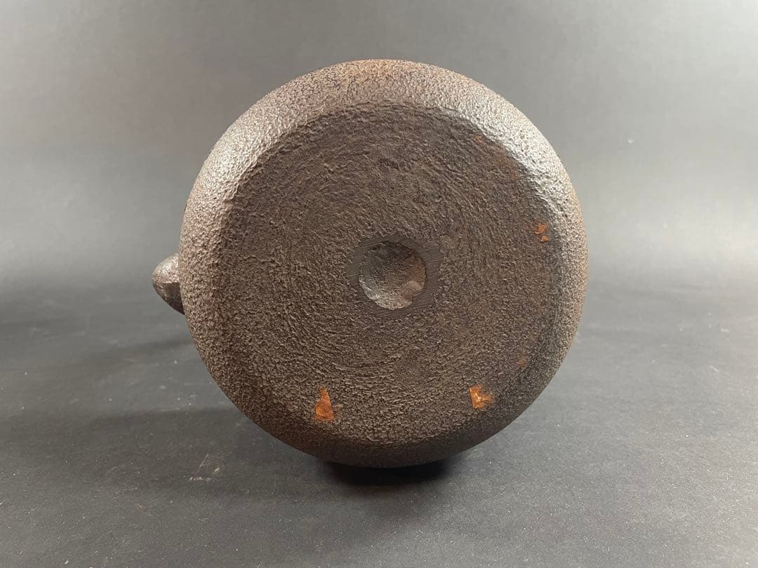 18 釜師 庄司光洞 銀粒 象嵌 雨龍 銀口 鉄瓶 共箱 茶道具