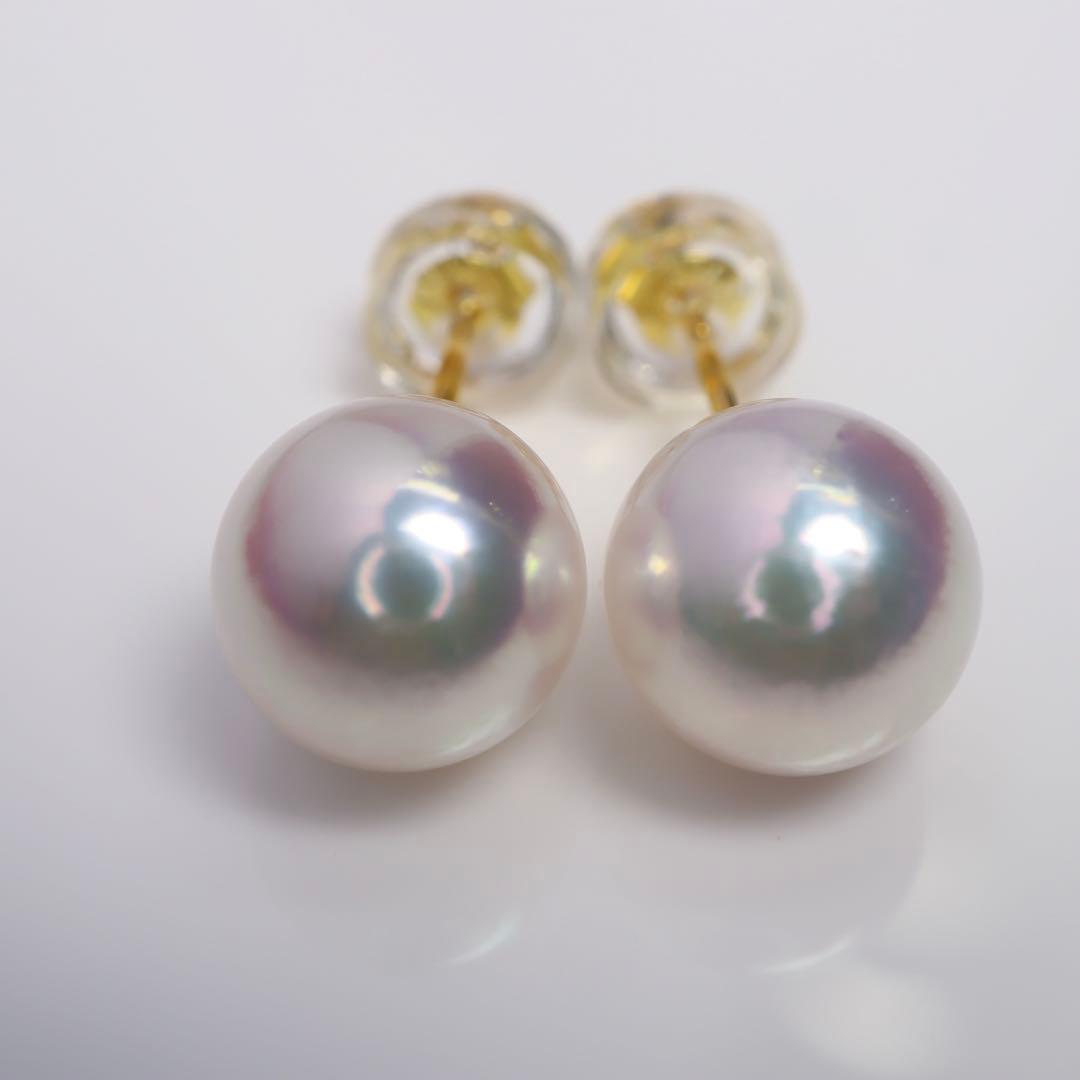 高グレード あこや真珠 ピアス あこやパール ピアス オーロラ系