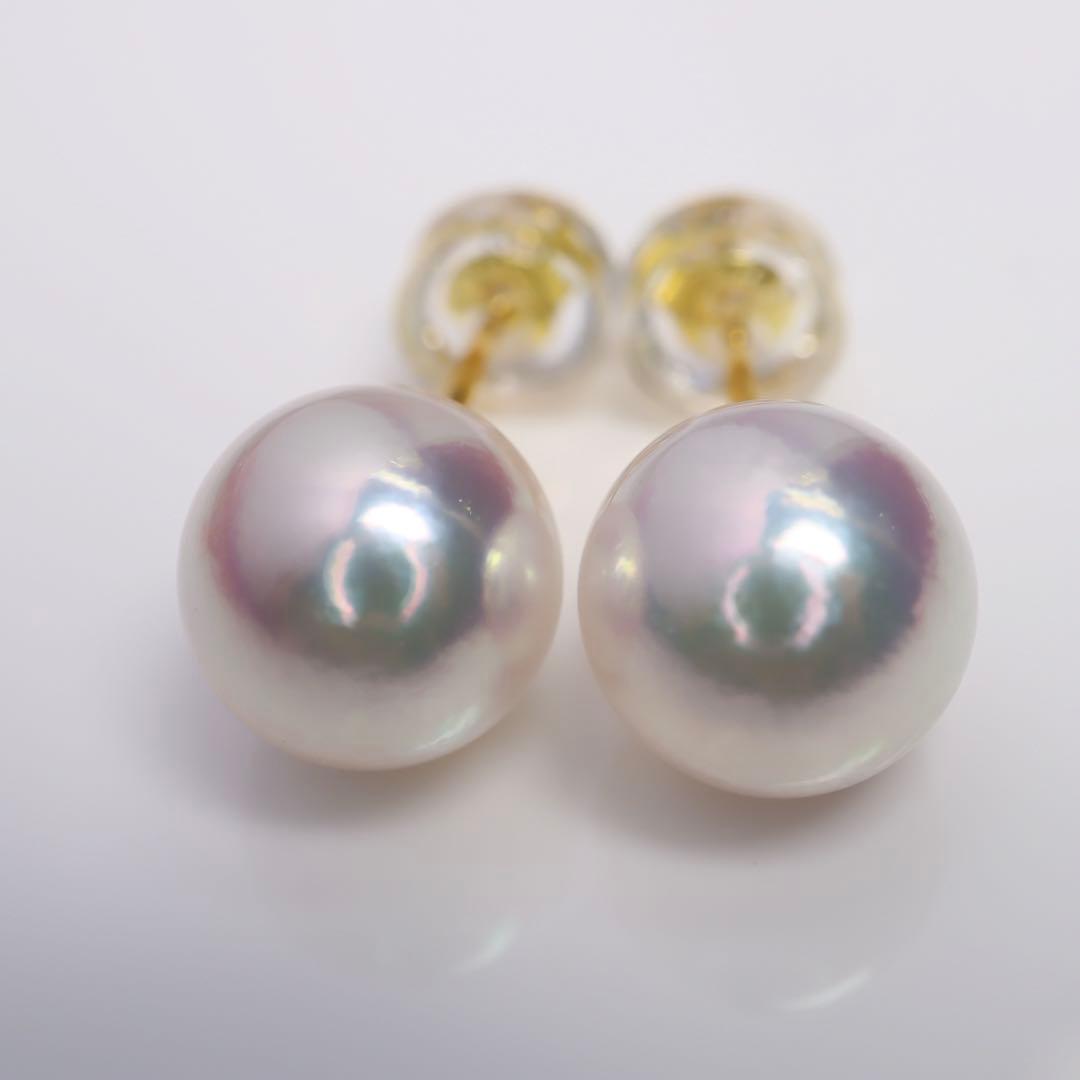 高グレード あこや真珠 ピアス あこやパール ピアス オーロラ系