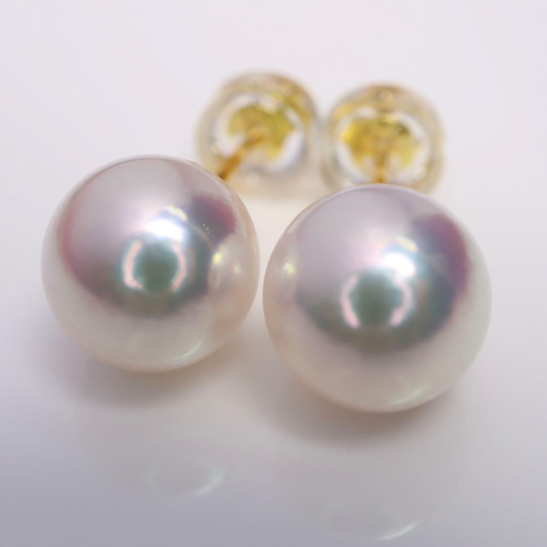 高グレード あこや真珠 ピアス あこやパール ピアス オーロラ系