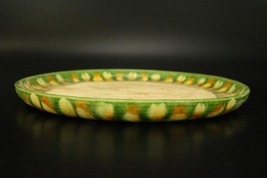 中国美術 唐三彩 盃 盤 揃 有名陶芸家所蔵(HA501)