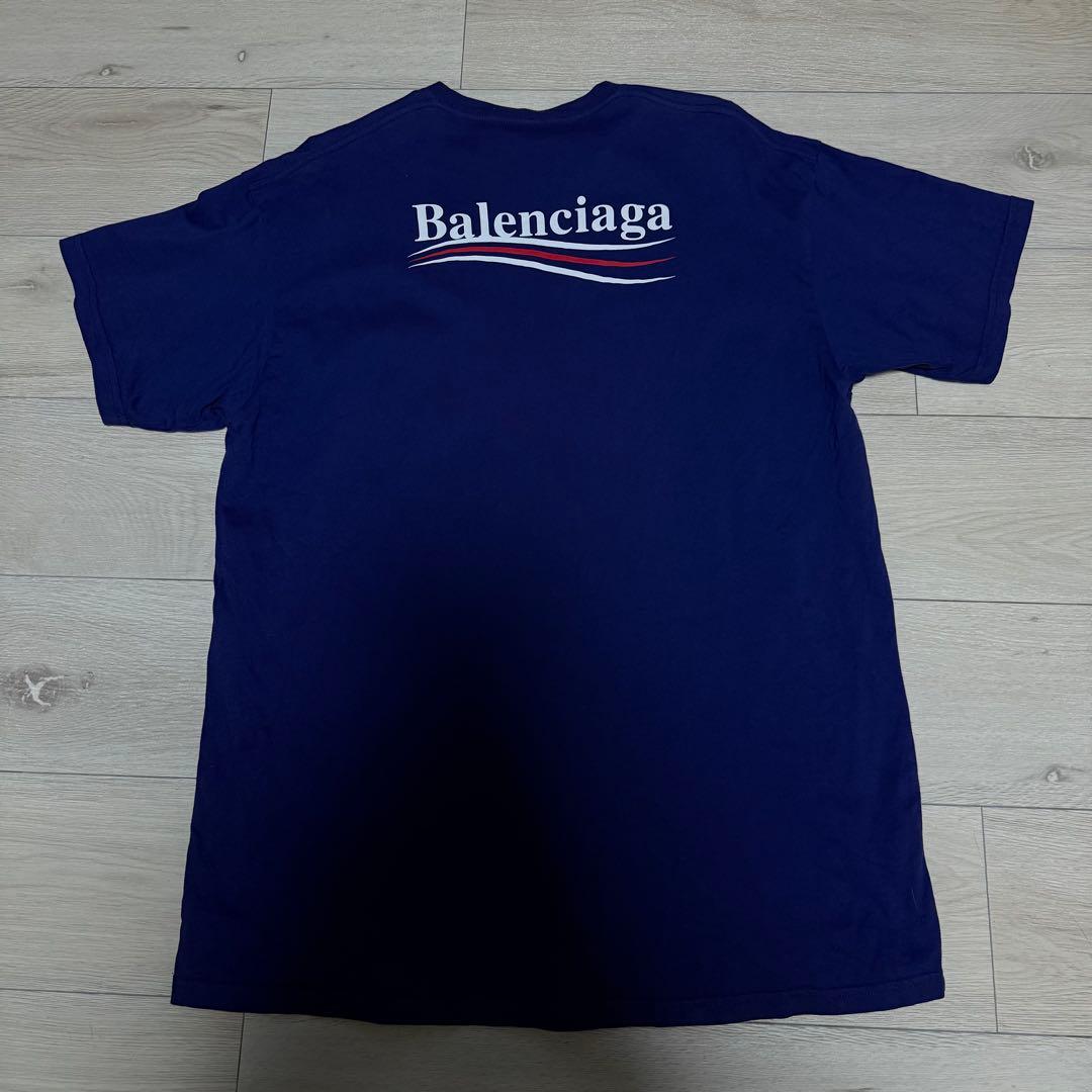 Balenciaga バレンシアガ ロゴ ネイビー Tシャツ