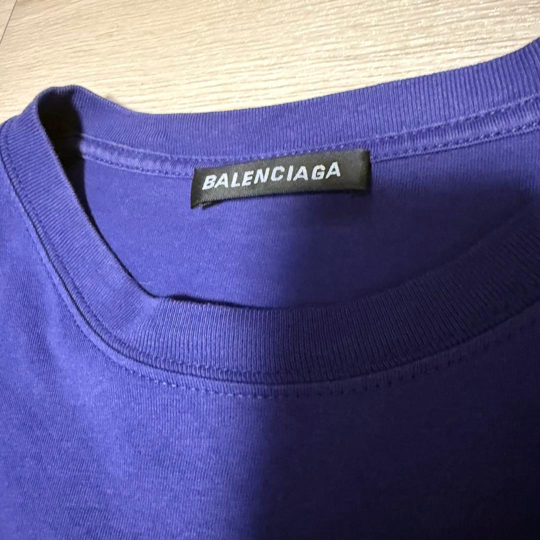 Balenciaga バレンシアガ ロゴ ネイビー Tシャツ