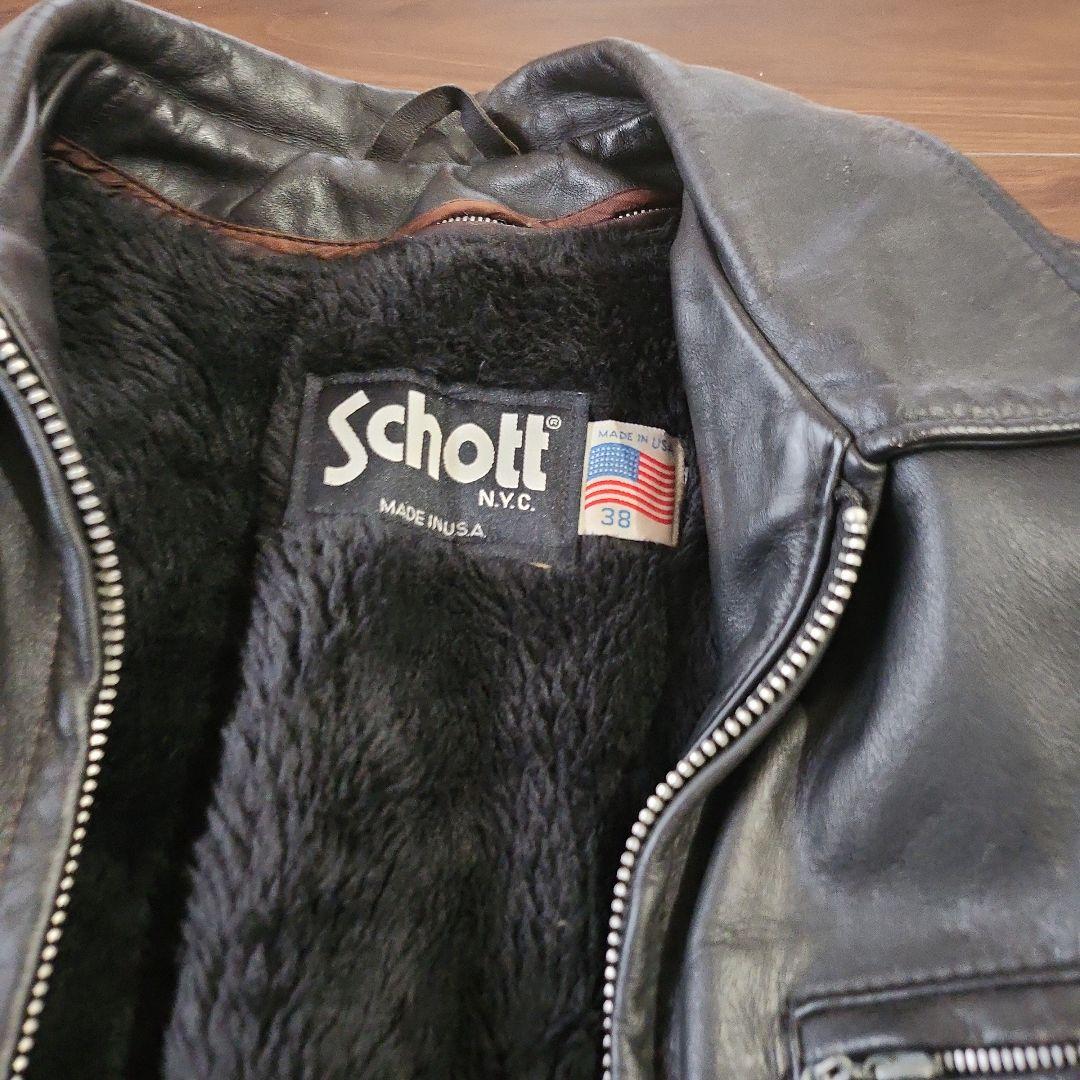 黒 レザー シングルライダースジャケット 38