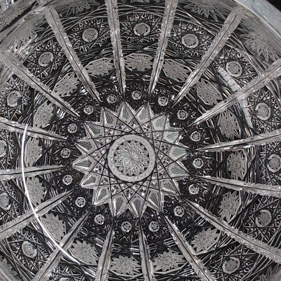 【ボヘミア】高級クリスタル 蓋付きボウル PK500　ハンドメイドカット　ポット