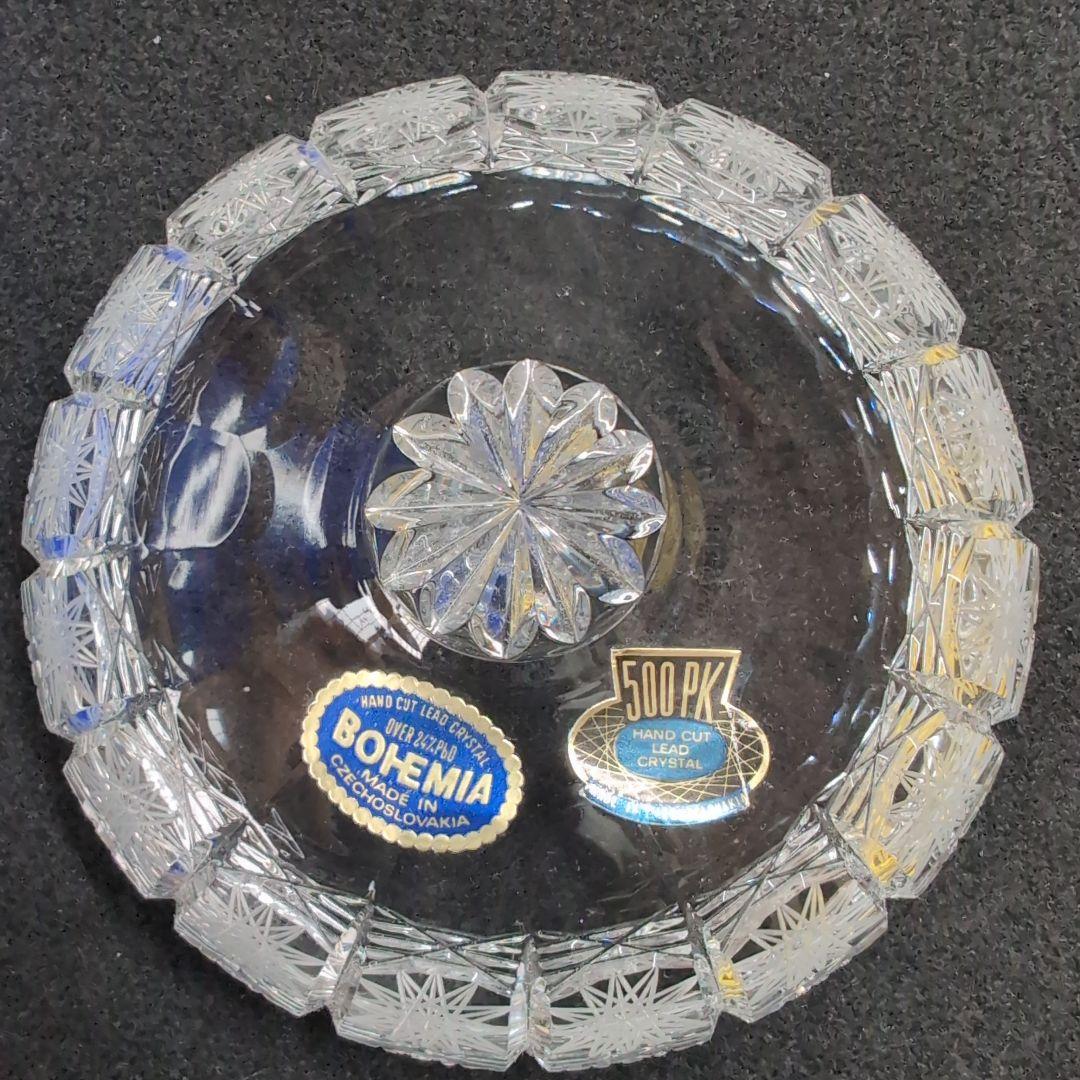 【ボヘミア】高級クリスタル 蓋付きボウル PK500　ハンドメイドカット　ポット