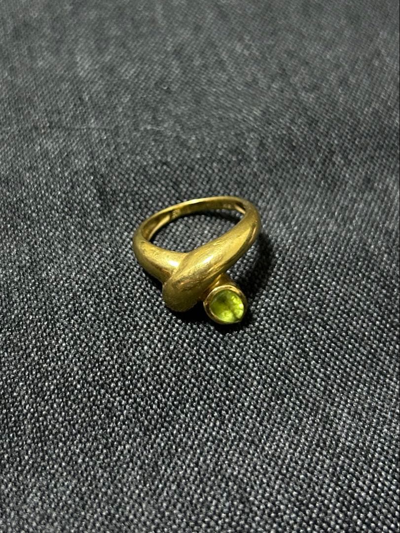 K18 ペリドット デザインリング