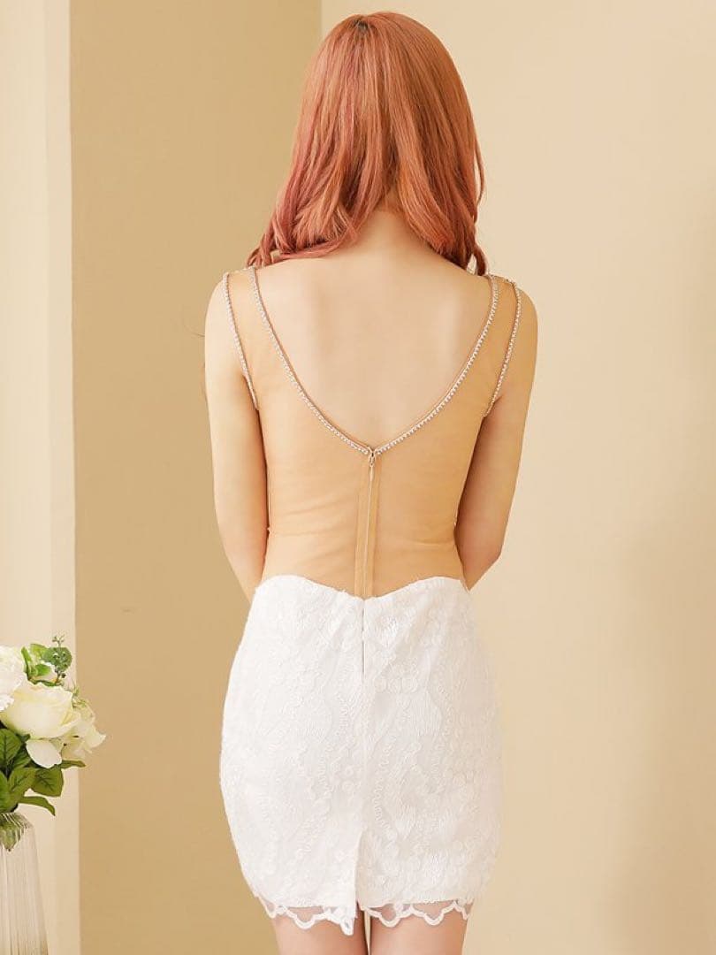 AngelR エンジェルアール ドレス キャバクラ ビジュー シアー ラメ 青