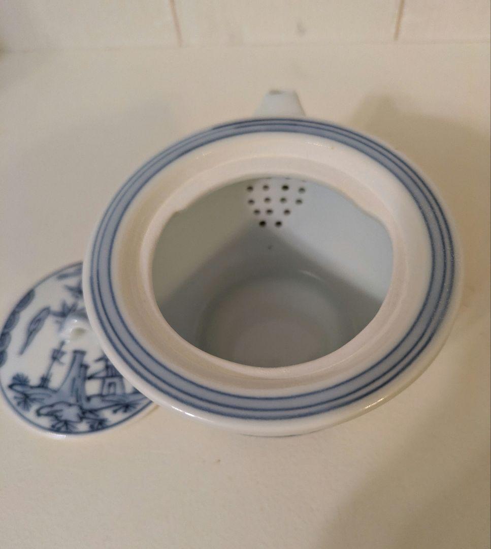 染付山水絵　煎茶器揃　平安京泉作　京焼　清水焼