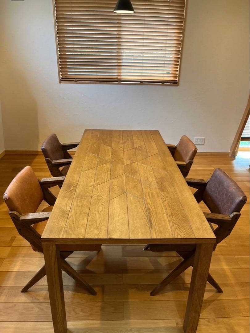 【秋桜】①テーブル:クラッシュゲート　ダイニングテーブル＆チェア4脚セット