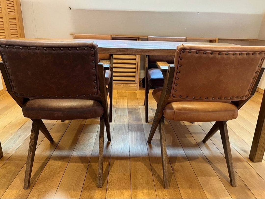 【秋桜】①テーブル:クラッシュゲート　ダイニングテーブル＆チェア4脚セット