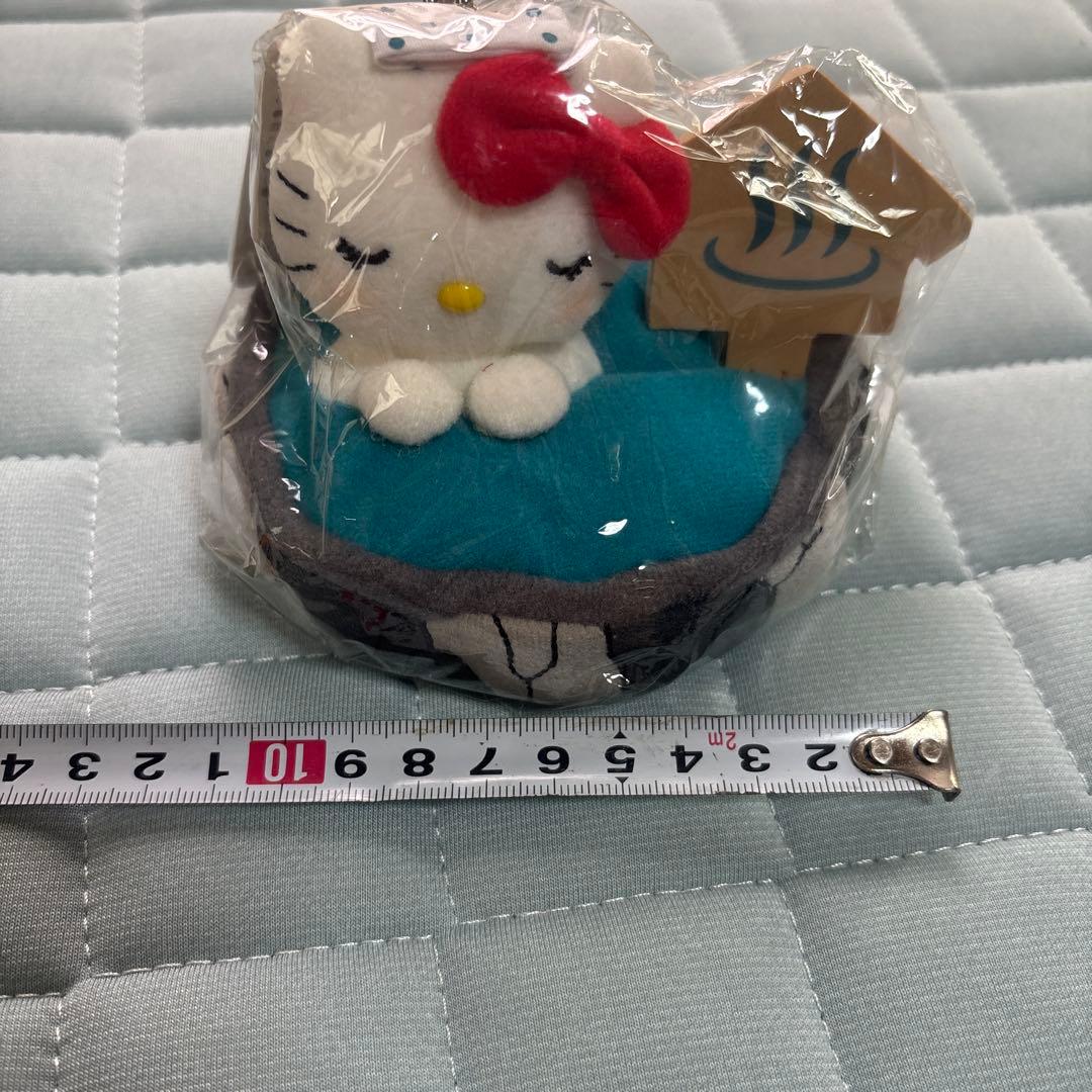 温泉バージョンハローキティ ぬいぐるみ キーホルダー付き 約10cm