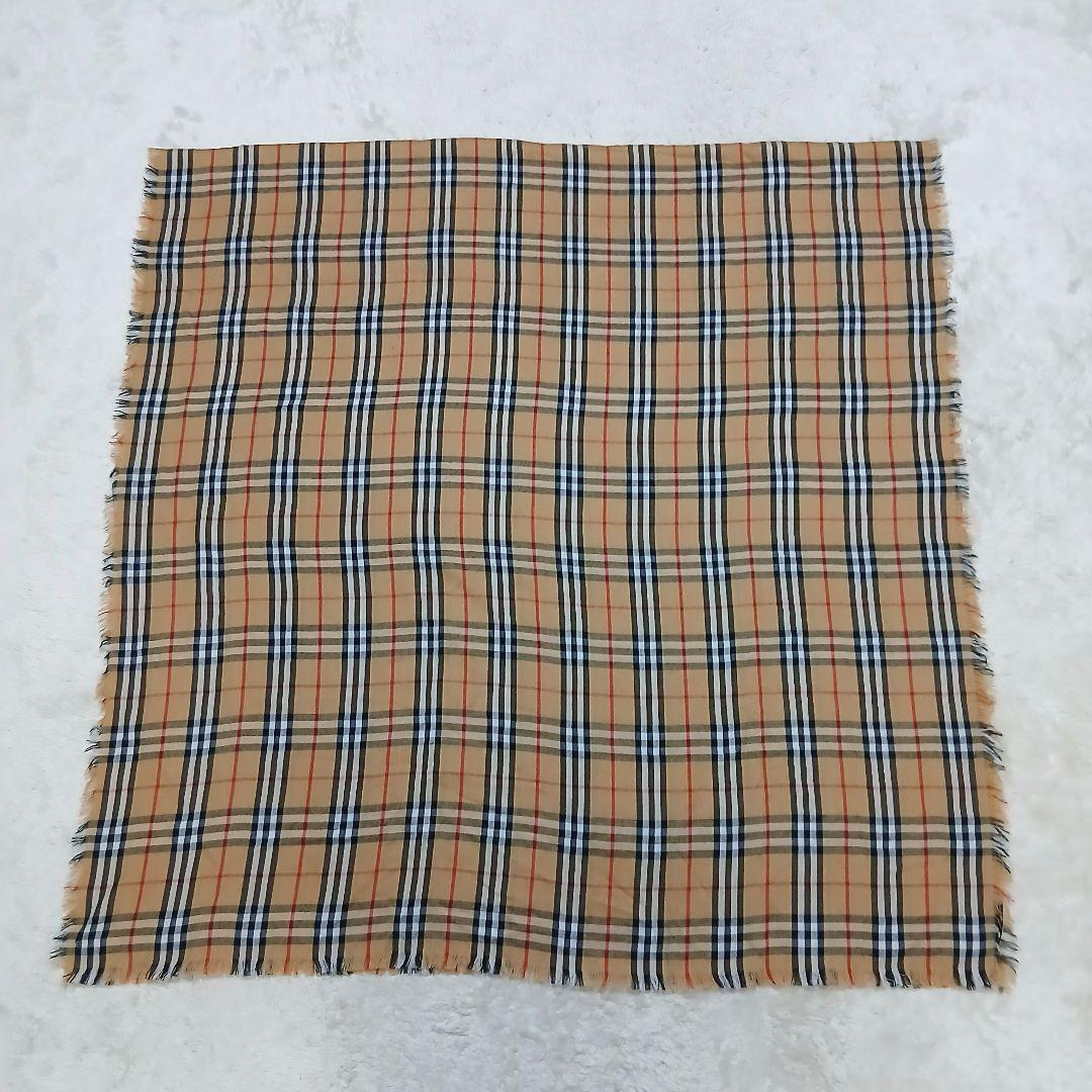 【極美品】BURBERRY LONDON 大判フリンジマフラー ノバチェック