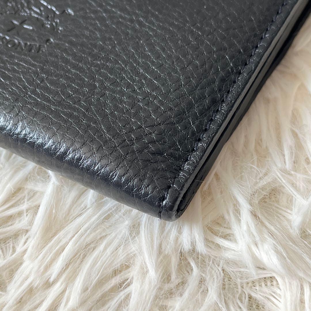⭐️未使用品⭐️　IL BISONTE　がま口　三つ折り財布　ブラック　レザー