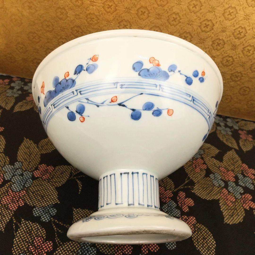 【お値下げしました！】古伊万里　色絵　蝶　丸文　盃洗