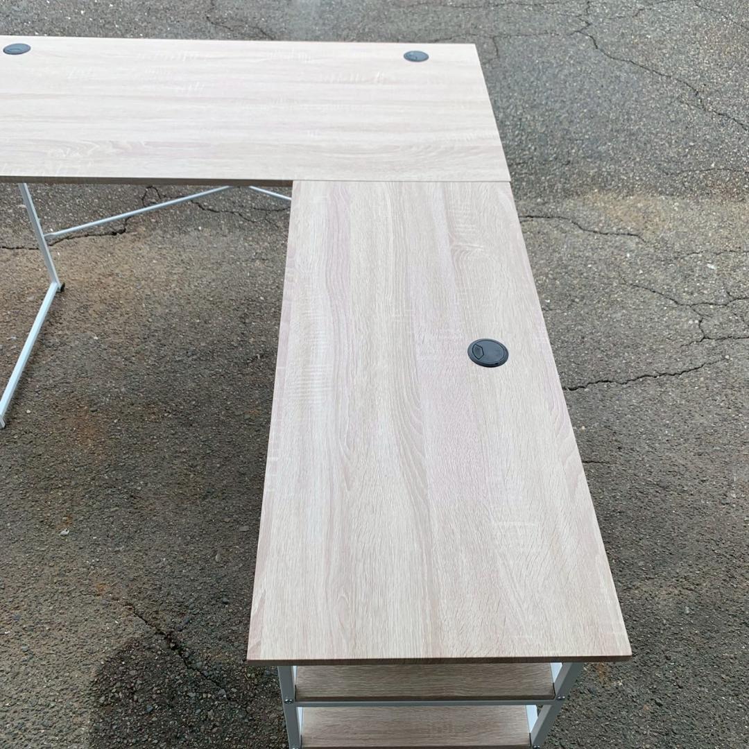 【モダンデコ】 L字型 パソコンデスク ワークデスク 組み立て式 A0445