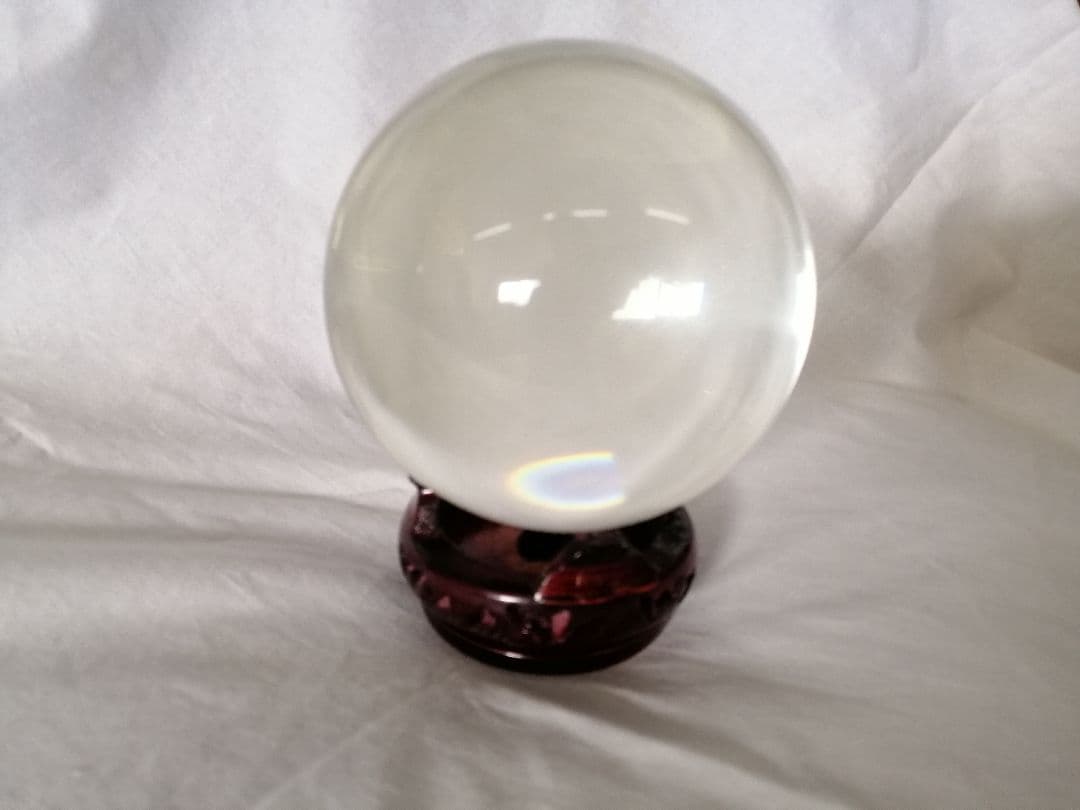 人工 溶錬 水晶玉 10cm