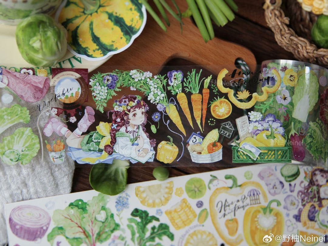 海外　人物　マスキングテープ　NeiNei 野柚 4点⚠️水晶pet（310287