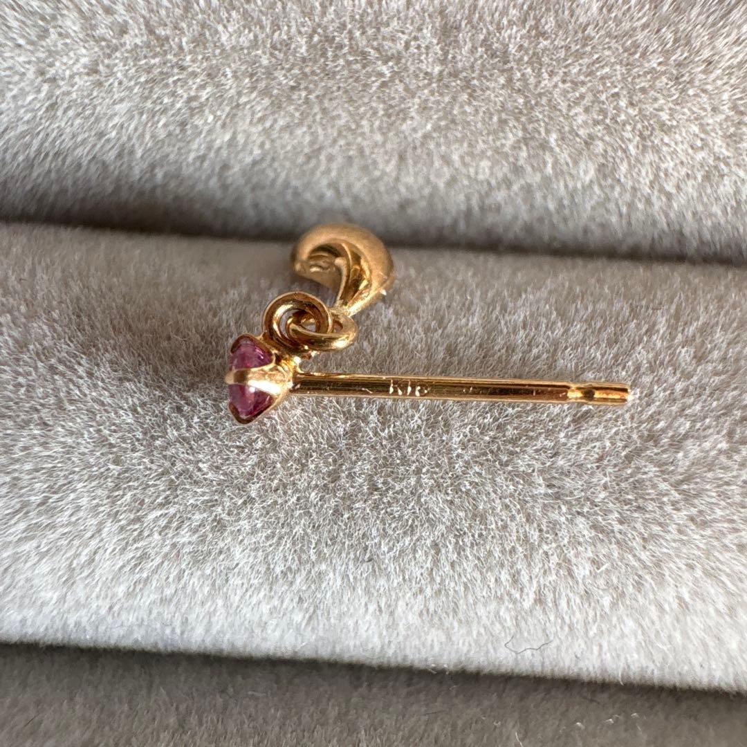 K18 ♡ ルビーピアス 刻印あり