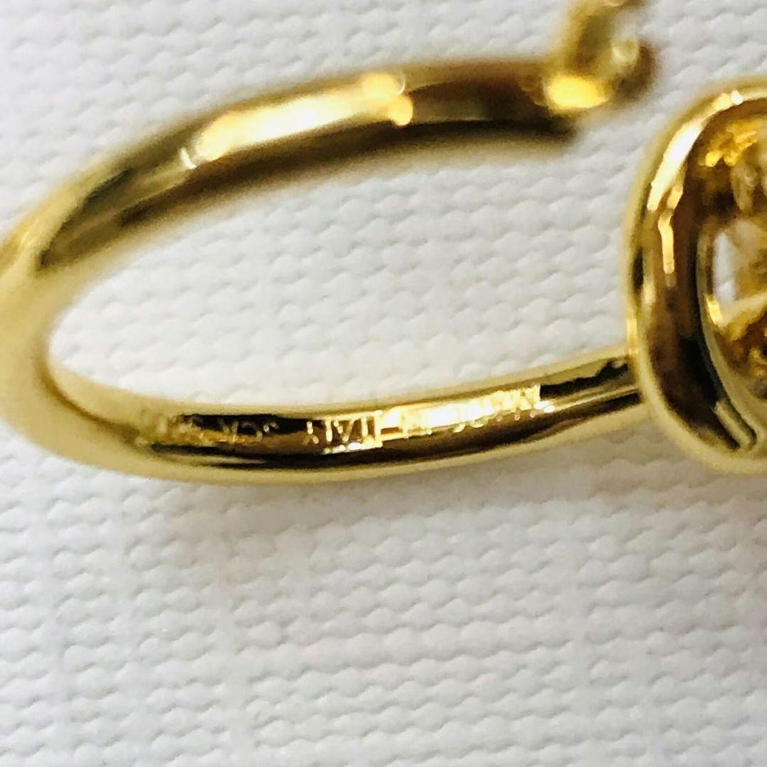 美品　ノット スモールフープ ピアス