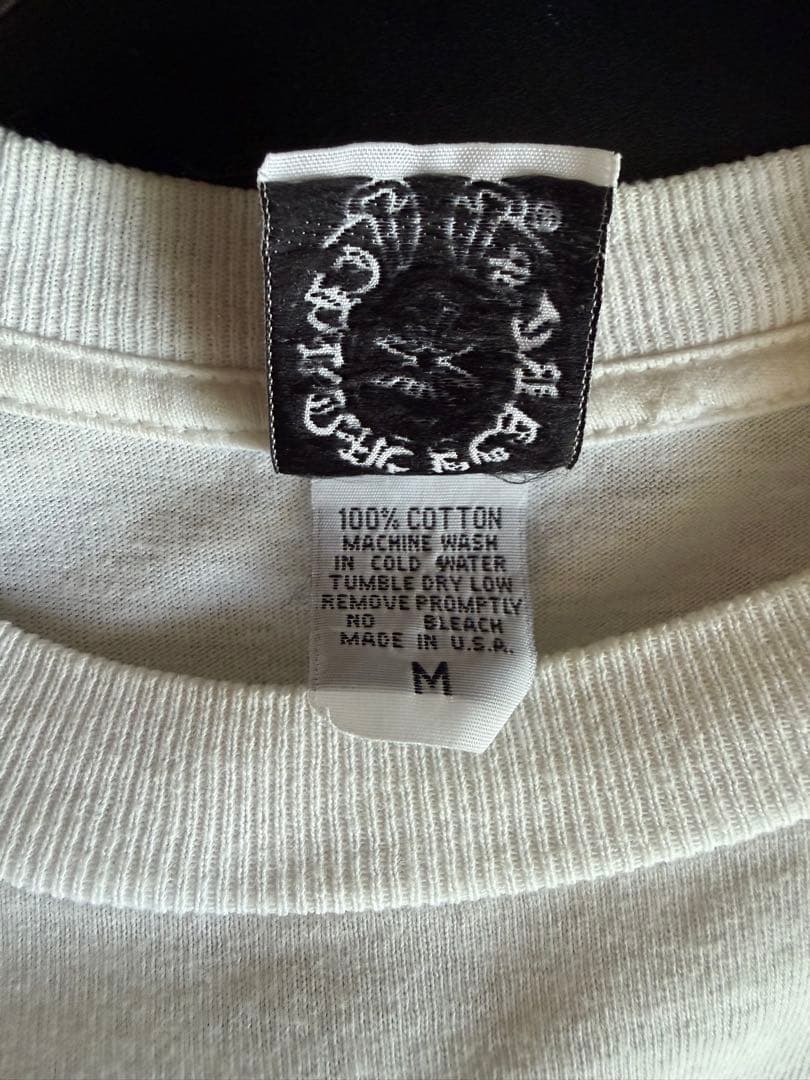 ホワイト Tシャツ Mサイズ 前面刺繍 背面十字架