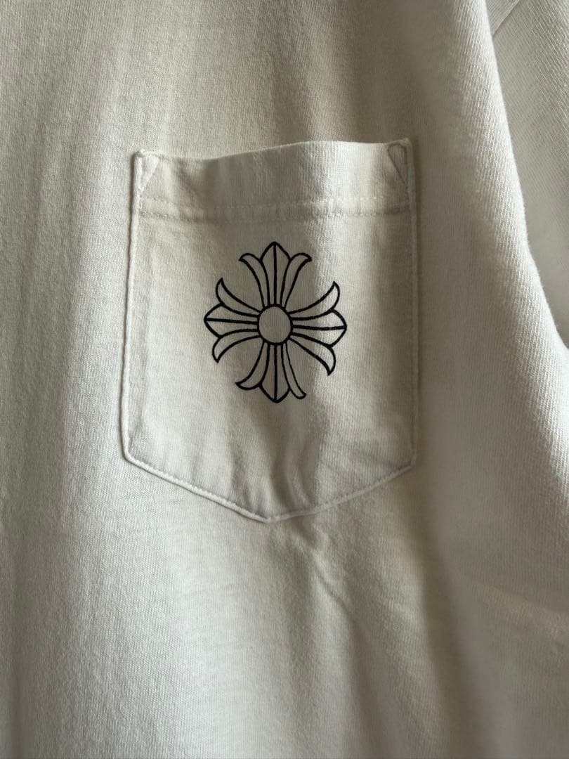 ホワイト Tシャツ Mサイズ 前面刺繍 背面十字架