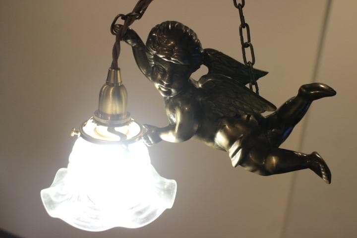 フランス アンティーク 天使 エンジェル シャンデリア ペンダントライト a
