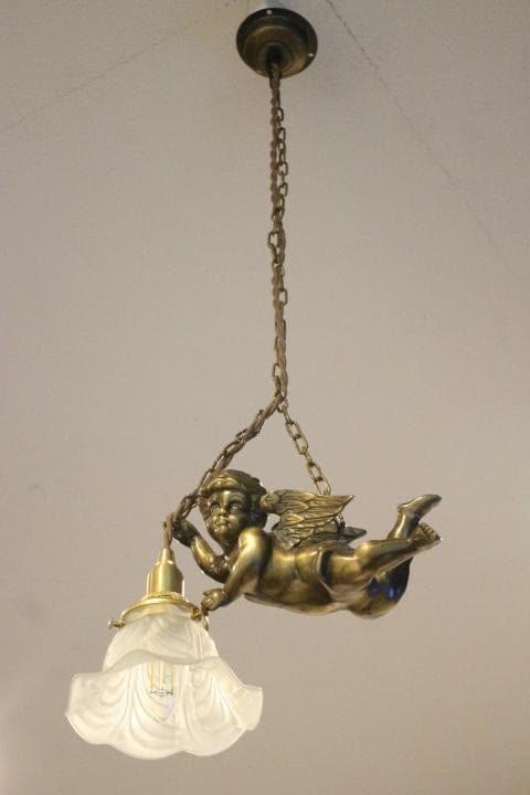フランス アンティーク 天使 エンジェル シャンデリア ペンダントライト a