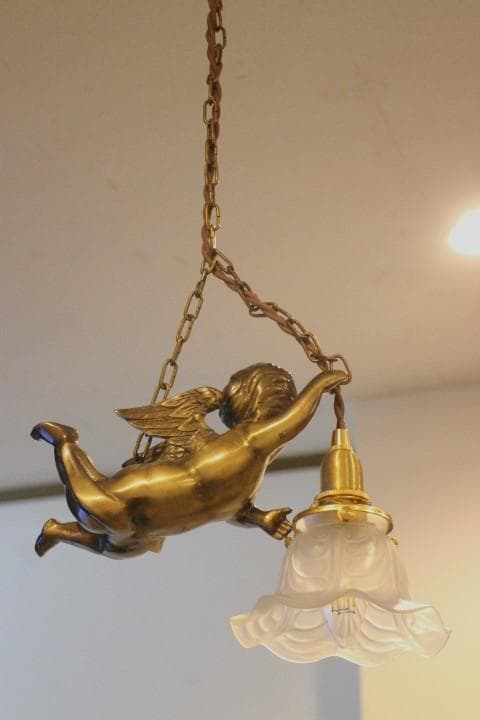 フランス アンティーク 天使 エンジェル シャンデリア ペンダントライト a