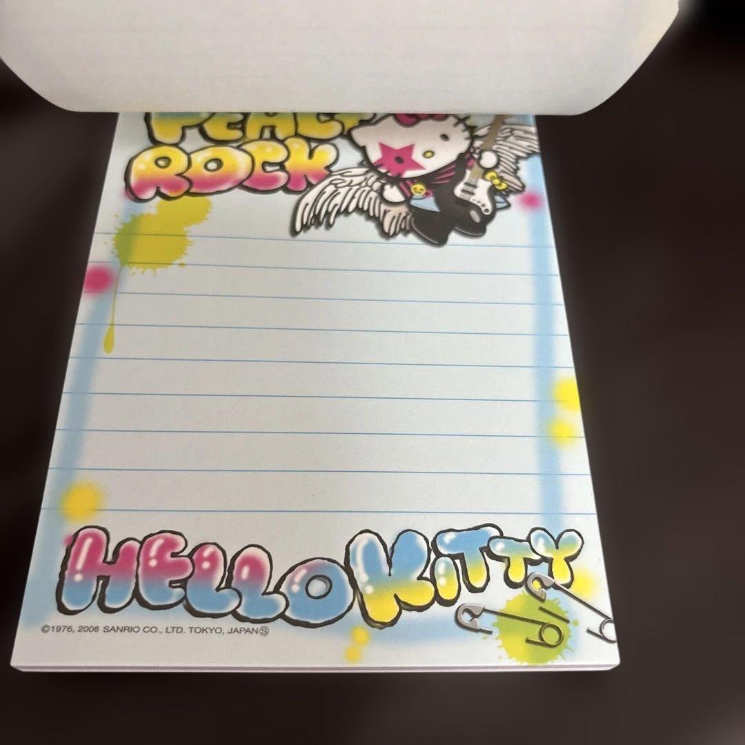 【未使用】　レア・限定デザイン　ハローキティ ロックキティ　メモ帳