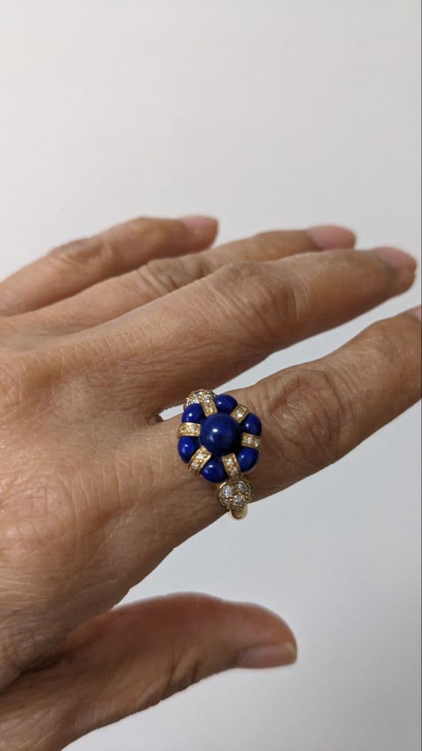 18金ラピスラズリ　ダイヤモンドリング0.42カラット11号 専用です