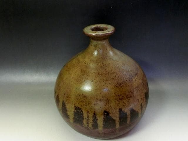 壷■古丹波焼 花瓶 涙艮 徳利 押し葉 花器 一輪挿し 時代物 骨董品■