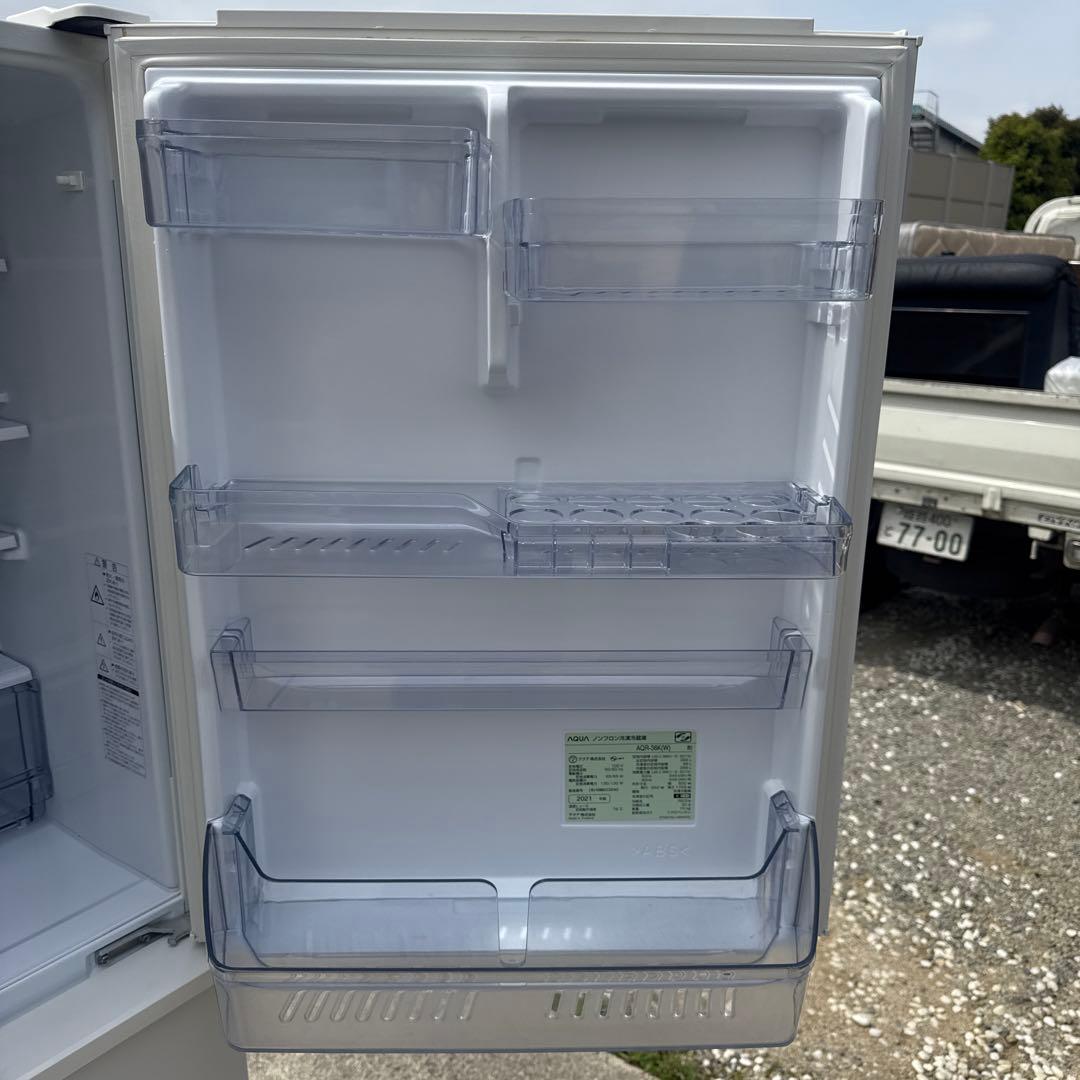 AQUA 4ドア冷蔵庫 355L　AQR-36K(S)2021年製