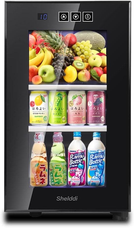 Shelddi 小型冷蔵庫 23L 静音 おしゃれ 省エネ ミニ電子冷蔵庫 一人