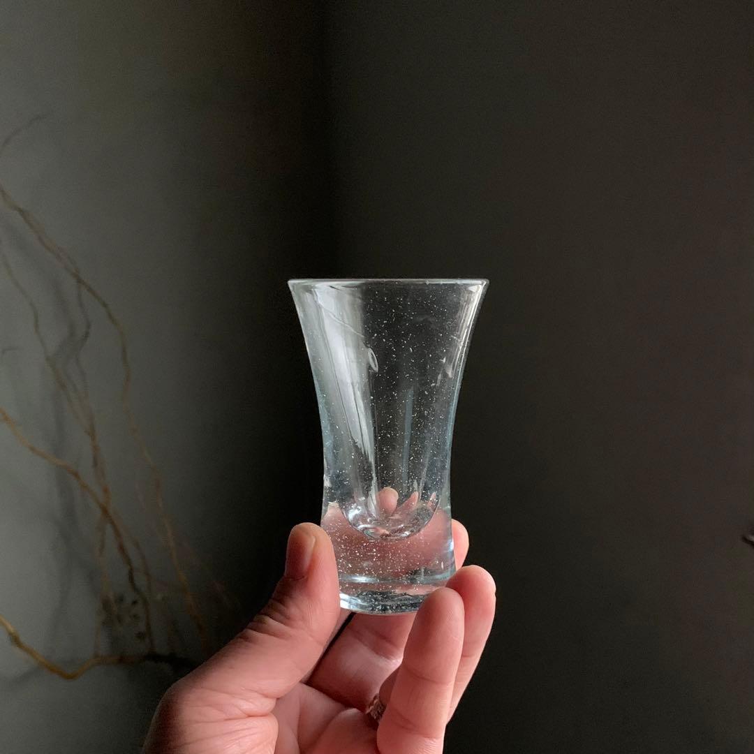 気泡のあるグラス 昭和レトロ 古道具 アンティーク 琉球ガラス？