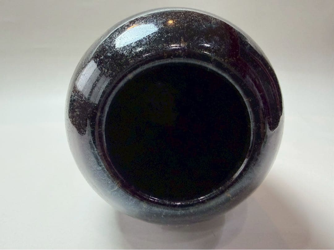 人間国宝・清水卵一作　窯変天目秞花統 共箱、共布付