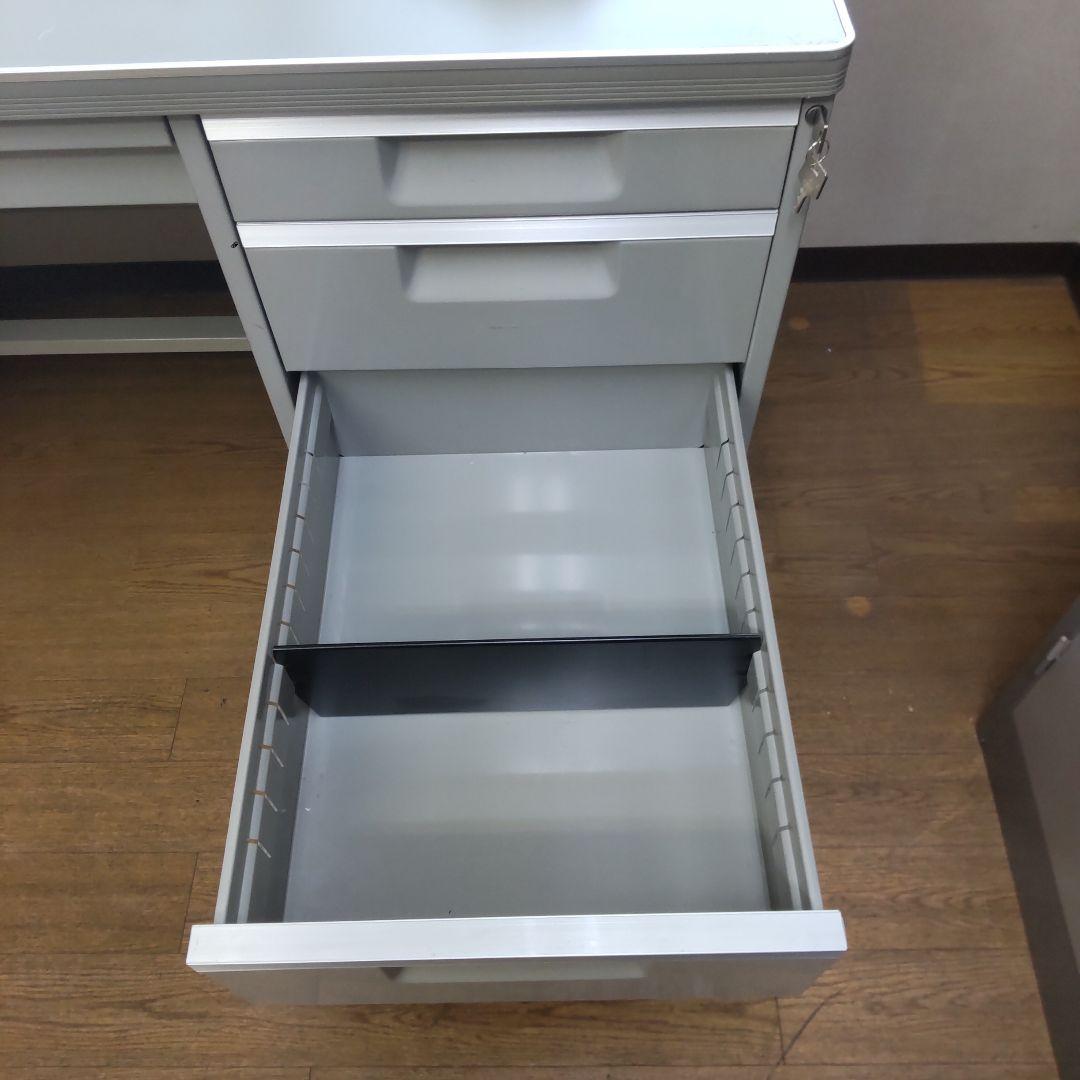 コクヨ オフィスデスク 事務用デスク 両袖4段真ん中１段の引き出し付き