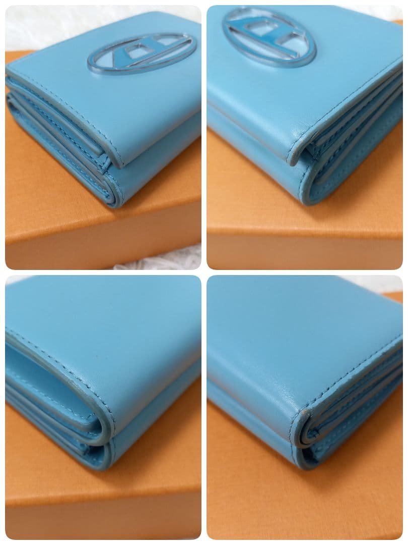 DIESEL　1DR　tri-fold coin　ウォレット　三つ折り財布　青