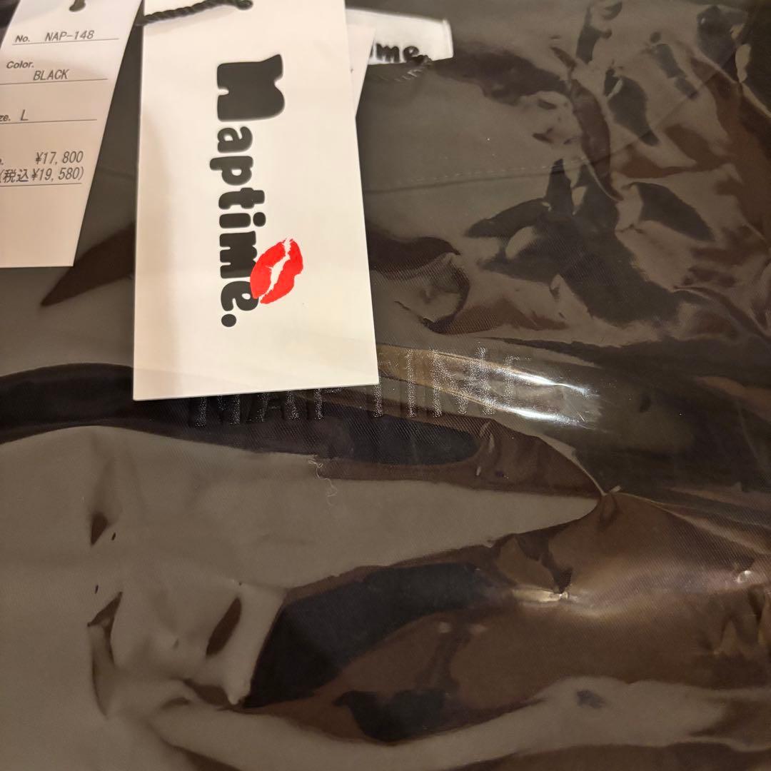 Lサイズ　◆刺繍半袖プルオーバーSHIRTS-BLACK