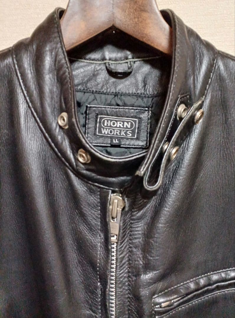 HORN WORKS ホーンワークス レザー ライダースジャケット 本革 LL